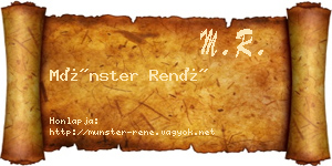 Münster René névjegykártya